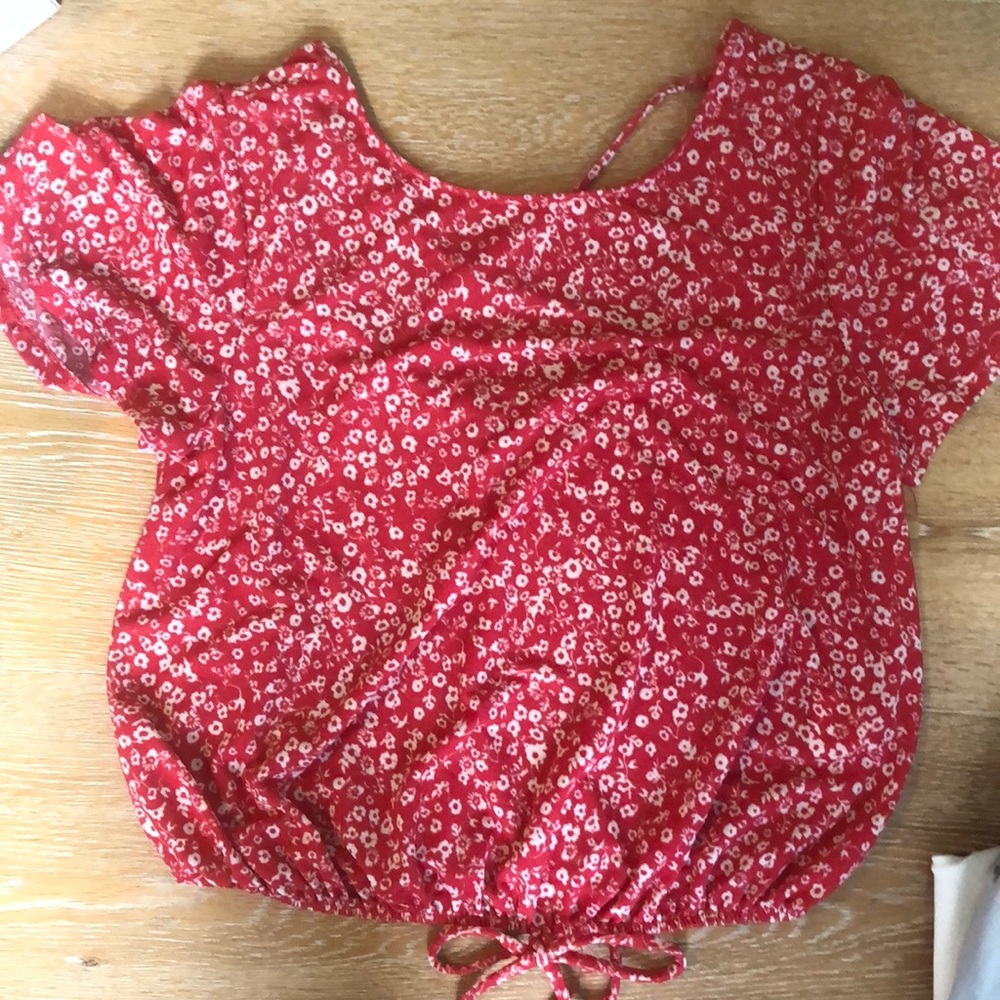 Cross back floral top